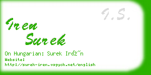 iren surek business card